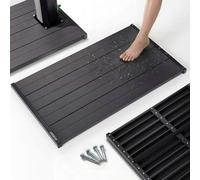 Arebos Elemento de suelo para ducha de jardín | antideslizante e impermeable | placa de suelo de PVC | compatible con tornillos | resistente a la intemperie y estable | ideal para ducha solar, terraza