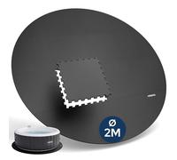 Arebos Esterilla Protectora Redonda Ø 200 cm para Piscina y SPA | Base EVA Tipo Puzzle para Whirlpool | Aislante y Antideslizante | Protección para spas Exteriores e hinchables
