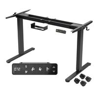 AREBOS Estructura de escritorio con regulación eléctrica de altura, color blanco, 2 motores, 120 kg, 72–120 cm, pantalla LCD, 3 posiciones memorizadas
