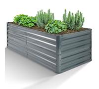AREBOS, jardinera elevada, 180x90x45 cm | Acero galvanizado, resistente a la corrosión y duradero