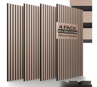 AREBOS: Paneles acústicos de madera de nogal, 120x60 cm – Juego de 4, paneles absorbentes de sonido para paredes y techos, diseñados para mejorar la acústica de las habitaciones