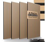 AREBOS: Paneles acústicos de roble, 120x60 cm – Juego de 4. Panel de lamas que absorbe el sonido, ideal para paredes y techos, para mejorar la acústica de la habitación