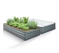 Arebos Set de 2 Camas elevadas de Metal 180x90x30 cm | Cama de jardín de Acero galvanizado | Cama de plantación Resistente a la Intemperie y al óxido | Kit de Cama elevada sin Base