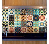 AREDE 32 x Adhesivos de Pared Azulejos / 15 x 15 cm/Pegatinas Autoadhesivos Láminas Decorativas para Decoración del Hogar, PVC Vinilos Mosaico Impermeables para Baño, Cocina y Salón / T1001