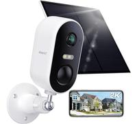 ARENTI Cámara de vigilancia Exterior 100% inalámbrica con Panel Solar, alimentada por batería Recargable, 1080P/visión Nocturna/Audio bidireccional/detección de Movimiento, White