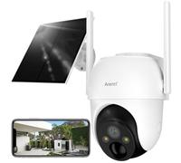 ARENTI Cámara Solar Exterior 2K/3MP, PIR, inalámbrica, Nube, IP65, vigilancia, Audio bidireccional, Alexa-Compatible