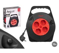 ARGON Cable Enrollable Eléctrico 10m 4 Enchufes 2300W