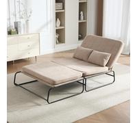 Arhatreya Sofá plegable de 2 plazas chenilla con estructura de metal, color | Sofá cama convertible con estantes laterales, ideal para sala de estar, oficina en casa y habitación de invitados