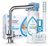 Ari grifo de cocina de 3 vías, modelo Venom, cromado, para encimera. Incluye sistema de filtrado de agua Dafi D1, instalación bajo encimera y cabezal giratorio de 360°