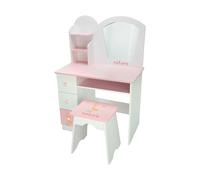 Muñecas Arias – Tocador de madera Nature con espejo y taburete 65x36x95 cm (3+ años)