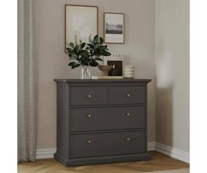 Arika - Cajonera, 96x49x87h cm Gris, 4 Cajones