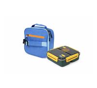 ARISE SHOP-Funda Térmica con Fiambrera 1100 ml y Cubiertos Incluidos - Bolsa Porta Alimentos Isotérmica para Oficina, Escuela y Viajes Blue