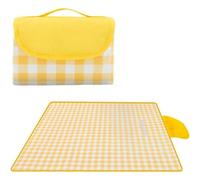 ARISE SHOP-Manta de picnic impermeable, plegable, para exteriores, playa, ligera, con forma de bolsa para viajes, camping, fiesta familiar Yellow 200x200cm.
