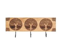 ARISE SHOP-Perchero Árbol De La Vida 3 Pomos Madera,Perchero Pared 3 Colgador,2 Colores 5x38x16cm Brown
