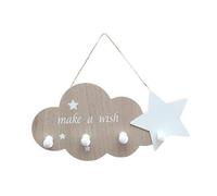 ARISE SHOP-Perchero con 4 Ganchos Redondos Tonos Coloridos. Colgador Funcional para Decorar la Habitacion de los Niños,azul,blanco White