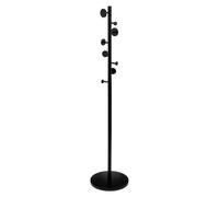 ARISE SHOP-Perchero de pie moderno negro con 8 ganchos de botón,soporte de ropa moderno y estante para sombreros, paraguas y abrigos,utilizado en dormitorio, sala de estar,entrada,D. 37 x H. 176 cm