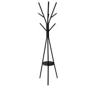 ARISE SHOP-Perchero de Pie Negro Estilo Arbol,Perchero de pie con 9 ganchos y Bandeja Auxiliar,Perchero minimalista negro para ahorro de espacio,para Abrigos, Sombreros, Bufandas,Resistente Y Estable,