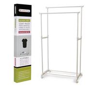 ARISE SHOP- Perchero Doble Confortime con Ruedas (80 x 42 x 95 cm-165cm),Color Blanco/Negro White