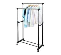 ARISE SHOP-PERCHERO METAL C/ RUEDAS DOBLE 80 x 43 x 90-160 cm