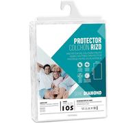 ARISE SHOP - Protector de Colchón Rizo Serie Diamond Ram'S, Bajera 100% Poliéster Blanco, 80/105/135/150cm, Algodón de Rizo Transpirable, Elástico, Lavable
