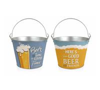 ARISE SHOP-SET 2 Cubo de metal para cerveza 5L,BEER y SUMMER BEER - Privilege 2-pack summer beer