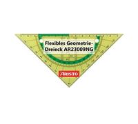 Aristo AR23009NG - Triángulo geométrico flexible (hipotenusa 16 cm, flexible, prácticamente irrompible, facetas, agujero para archivar, plástico), color verde neón