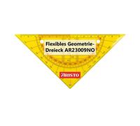 Aristo AR23009NO Flex Geometría Triángulo (hipotenusa 16 cm, flexible, prácticamente irrompible, facetas, agujero para archivar, plástico) naranja neón