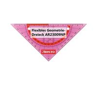 Aristo AR23009NP - Triángulo geométrico flexible (hipotenusa 16 cm, flexible, prácticamente irrompible, facetas, agujero para archivar, plástico), color rosa neón