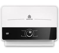 Ariston Aures SM - Termo Eléctrico Vertical Instantáneo, Calentador de Agua Eléctrico Tamaño Reducido, 17,8x30,4x9,8 Fabricado para Instalación en España, Blanco/Negro Rango F)