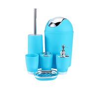 Aritynu Juego de Accesorios de Baño de 6 Piezas con Soporte para Cepillos | Material de Resina, para Uso en Encimera, Incluye Contenedor, Taza, Dispensador de , Vaso, Soporte para Escobilla de Baño