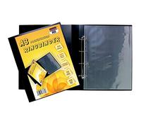 ARK Carpeta A3 de lujo con anillas 4-D, carpeta de archivos, color negro, carpeta de presentación + 10 fundas (B)