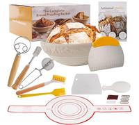 Ark miido Kit de iniciación de pan de masa madre, cesta de prueba de Banneton con tarro de inicio, para hacer pan, artículos esenciales para hornear, los mejores regalos para personas que aman hornear