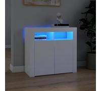 ARKEM Aparador con Luces LED aparador Salon Muebles de Salon Mueble Entrada aparadores para Salon Gris Brillante 80x35x75 cm