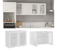 ARKEM Armario Colgante Cocina contrachapada Blanco 80x31x60 cm vitrinas para Salon mostradores para Tiendas Mueble Cocina Alto armarios pequeño