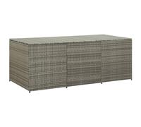 ARKEM Caja de almacenaje de jardín ratán sintético Gris 180x90x75 cm Mueble Exterior almacenaje Armario Jardin Exterior Banco arcon Jardin Exterior