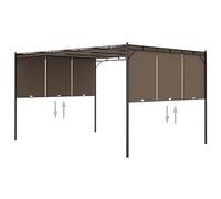 ARKEM Cenador de jardín con Cortina Lateral Gris Taupe 4x3x2,25 m Pergolas Impermeables Exterior Tenda Campismo