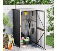 ARKEM Cobertizo de Herramientas jardín Acero galvanizado Armarios Exteriores Aluminio Trastero Exterior 88x89x161 cm