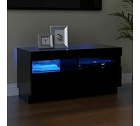 ARKEM Mueble de TV con Luces LED Negro 80x35x40 cm Mesa De TV para Salon Muebles TV Altos