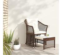ARKEM Set Muebles de jardín 2 Piezas y Cojines mobiliario Jardin y terraza Exterior Muebles terraza Exterior Mueble Jardin ratán sintético marrón