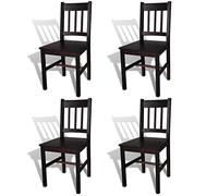 ARKEM Sillas de Comedor 4 Unidades Madera de Pino marrón Oscuro Mueble Comedor Sillas para Comedor