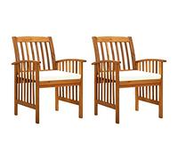 ARKEM Sillas de Comedor jardín 2 uds con Cojines Madera Maciza Acacia Sillas Cocina Silla Tocador