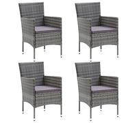 ARKEM Sillas de Comedor para jardín 4 Unidades ratán sintético Gris Sillas Comedor Modernas Silla Nordica