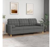 ARKEM Sofá de 3 plazas con Cojines Tela Gris Oscuro 180 cm Sofas Cama Modernos 3 Plazas Sofa Cama Liquidacion