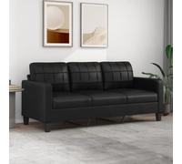 ARKEM Sofá de 3 plazas de Cuero sintético Negro 180 cm Sofas De Salon Sofa Relax 3 Plazas