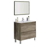 ARKITMOBEL Habitdesign 305040H - Mueble de Baño Dakota con Dos Cajones y Espejo, 80 X 80 X 45 cm, Color Nordik. (Lavabo no Incluido).