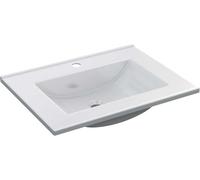 ARKITMOBEL Lavabo de Resina Acrílica (PMMA) Color Blanco, Pila Lavamanos Rectangular para Baño, Alta Resistencia y Ligereza, Medidas 61,5 cm (Ancho) x 13 cm (Alto) x 46 cm (Fondo)