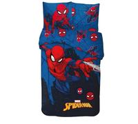 Arlis - Juego de funda nórdica de Spiderman (1 funda nórdica + 1 funda de almohada, 100% algodón, 140 x 200 cm)