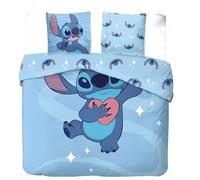 Arlis Parure de Edredón Stitch - 1 Funda de Edredón + 2 Fundas de Almohada - 100% Algodón (Juego de Cama Lilo & Stitch para 2 Personas, 240 X 220 Cm)