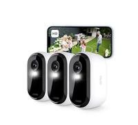 Arlo Essential 2 Camara Vigilancia WiFi Exterior HD, Camara Vigilancia WiFi Interior, Sensor de Movimiento, Alarmas Para Casa, Visión Nocturna En Color, Prueba Arlo Secure Incluida, 3 Cámaras, Blancas