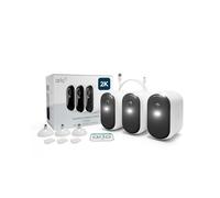 Arlo Essential 2 XL Camara Vigilancia WiFi Exterior 2K, Camara Vigilancia WiFi Interior, Batería De 24 Meses*, Sensor de Movimiento, Alarmas Para Casa, Prueba Arlo Secure Incluida, 3 Cámaras, Blancas